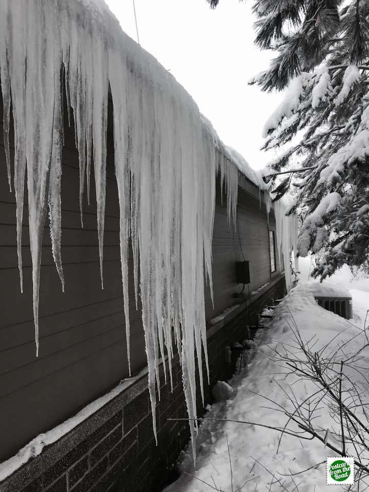 More icicles on the clubhouse.